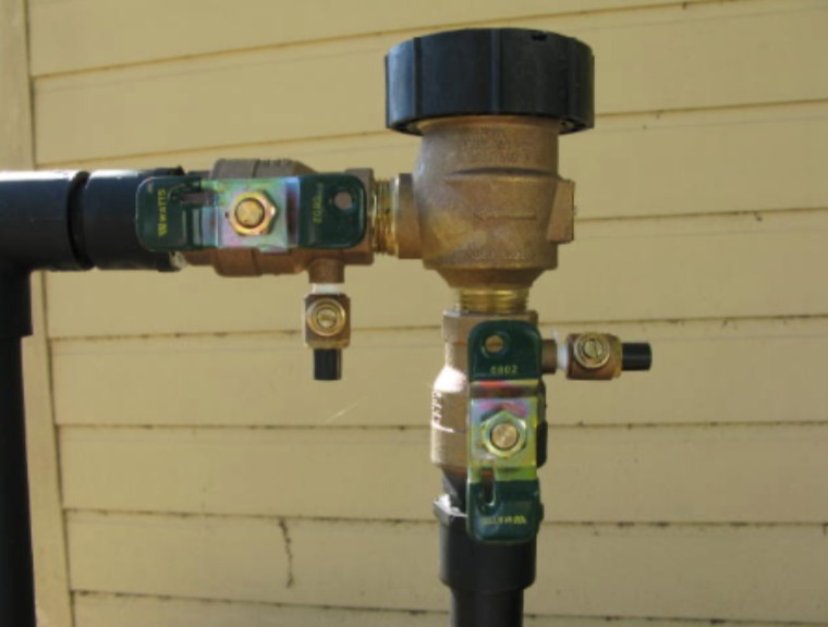 (Credit: Hessenauer Sprinkler Repair & Irrigation) Figure 3: Irrigation System with PVB